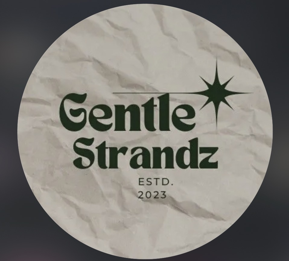 Original Gentle Strandz starburst logo artwork photographed on textured paper