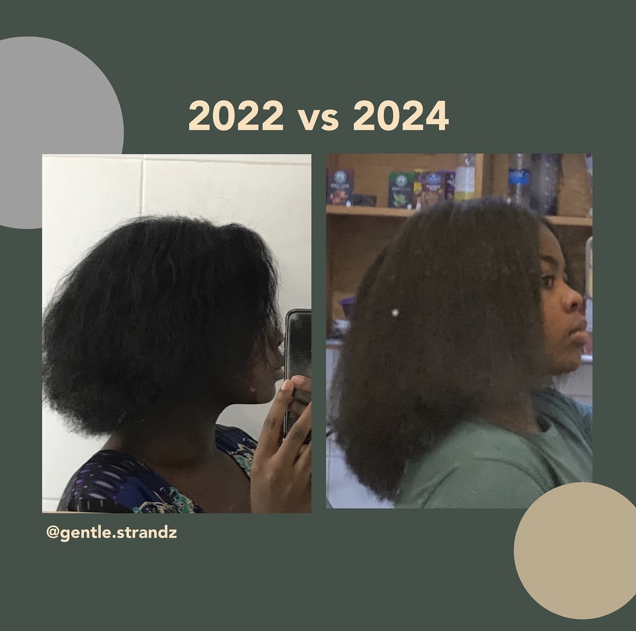 Original two-photo hair progress comparison labelled 2022 vs 2024